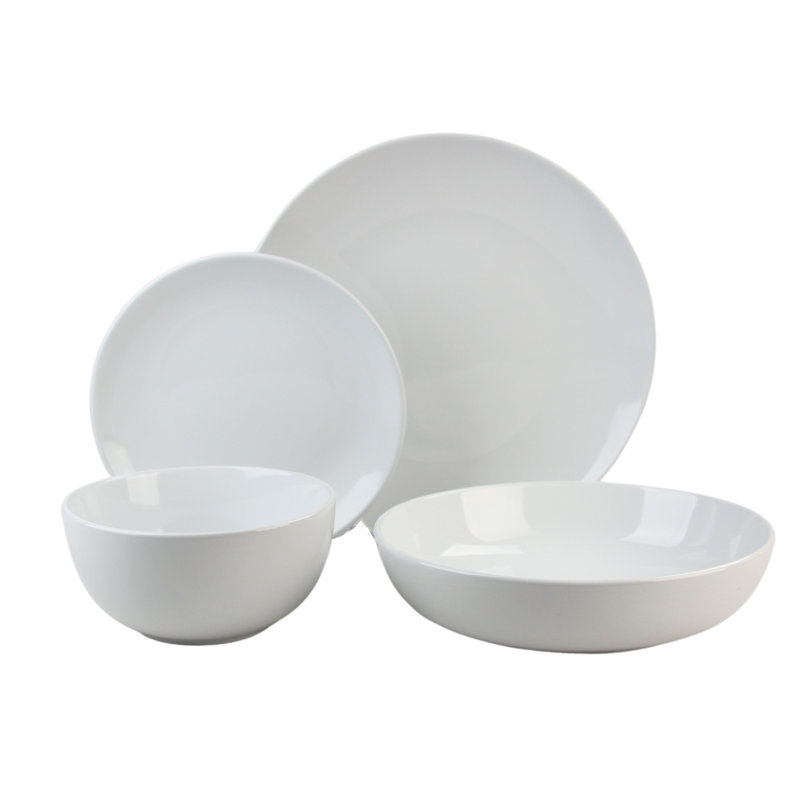 Service de table en grès Wayfair Basics® Keswick - Service pour 4, Blanc