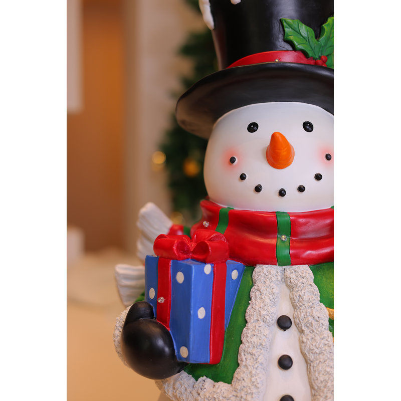 Snowman Statue with LED Lights Lighted Christmas Decor Battery Operated Indoor Use Only