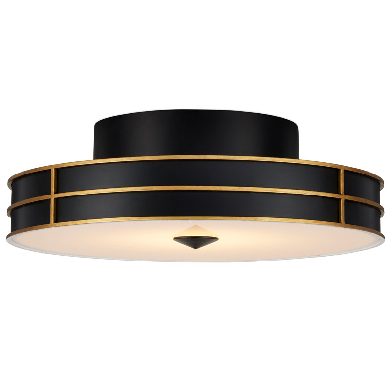 Fielding 1 - Light LED Flush Mount, Satin Black/Contemporary Gold