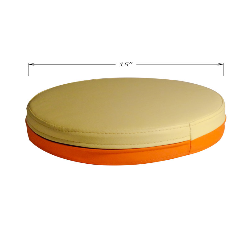 Outdoor 2.5'' Barstool Cushion, Orange/Yellow