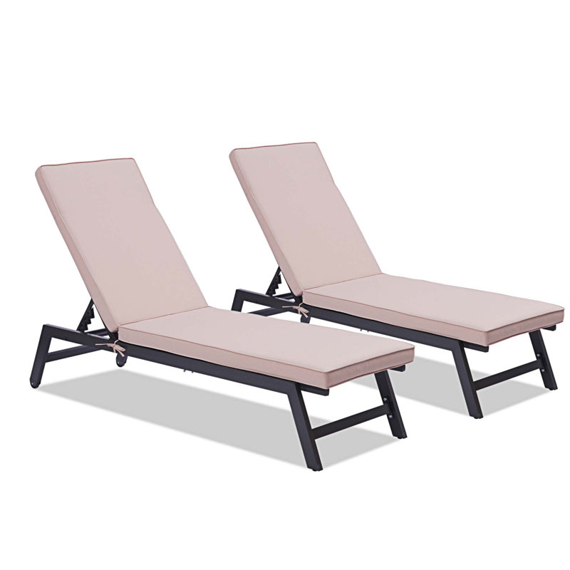 Double méridienne inclinable 74,41 po avec coussins Matanzas, Rose