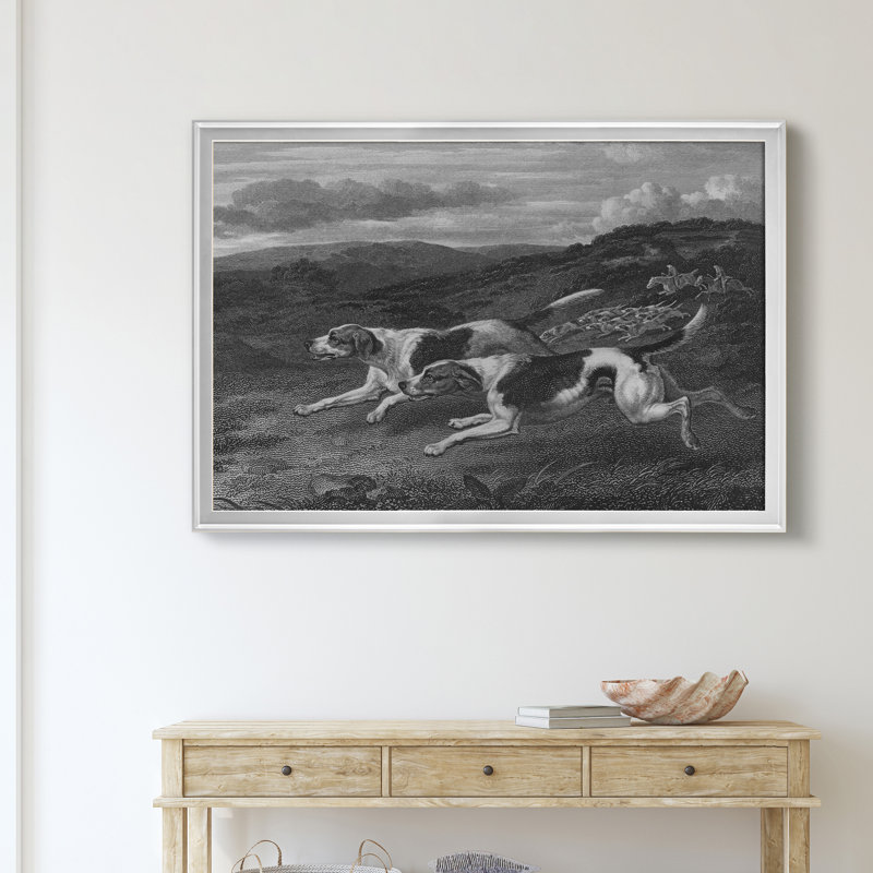 Fox Hound - reproduction sur toile tendue, H 30,5 po x l 42,5 po x P 1,5 po, Cadre argenté