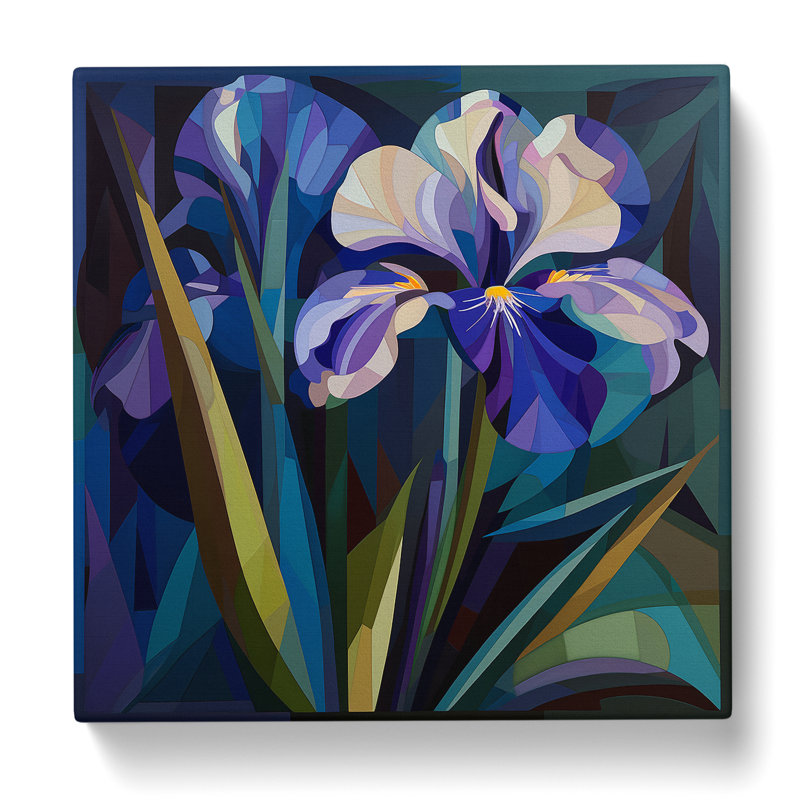 Iris Flower Constructivism - Wrapped Canvas, 50cm H x 50cm W x 3cm D