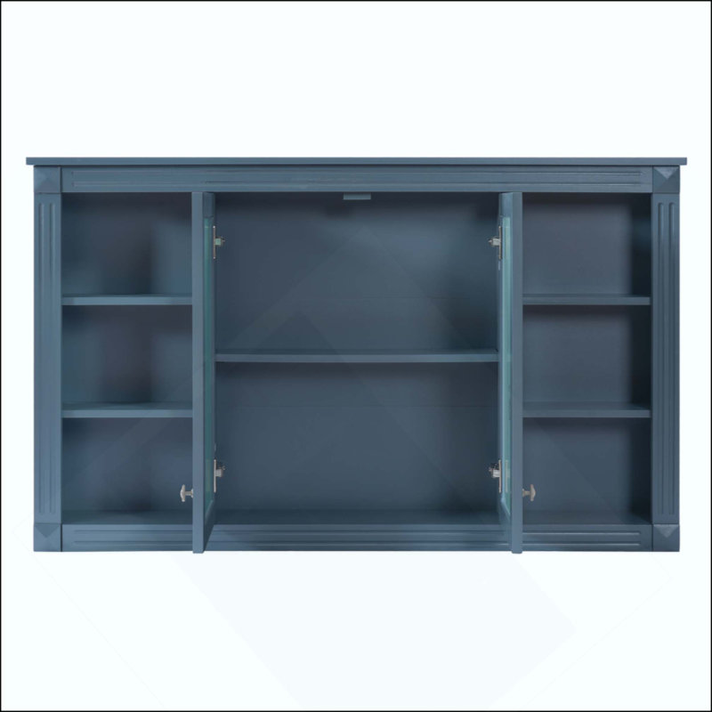 Armoire de salle de bain à miroir avec rangement, tablette réglable et tablettes ouvertes, armoire à pharmacie murale pour salle de bain, chambre à coucher, meuble-lavabo