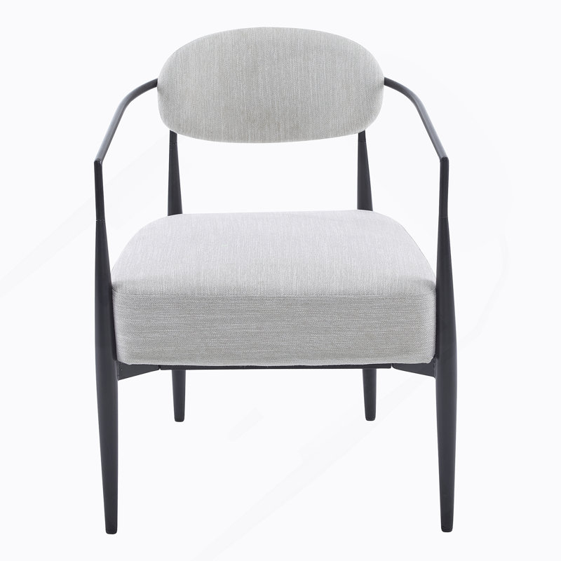 Fauteuil d'appoint rembourré Mid-Century, Beige, Noir