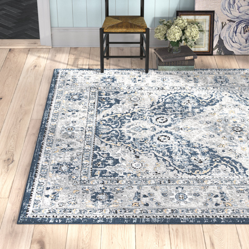 Tapis oriental bleu marine Loar, Rectangle 9 pi x 12 pi