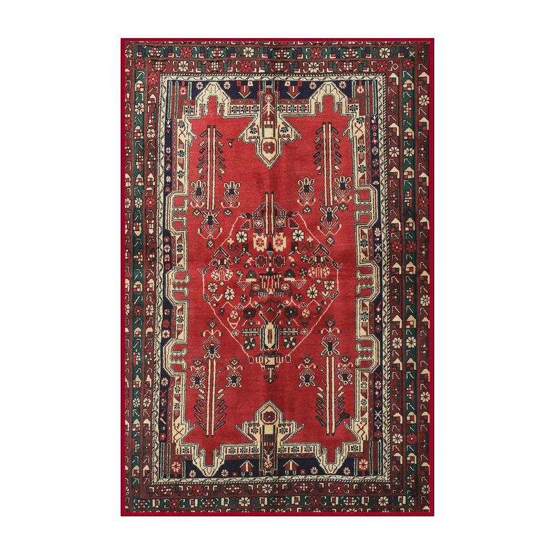 Tapis rouge à motif sud-ouest, Rectangle 5 pi x 7 pi