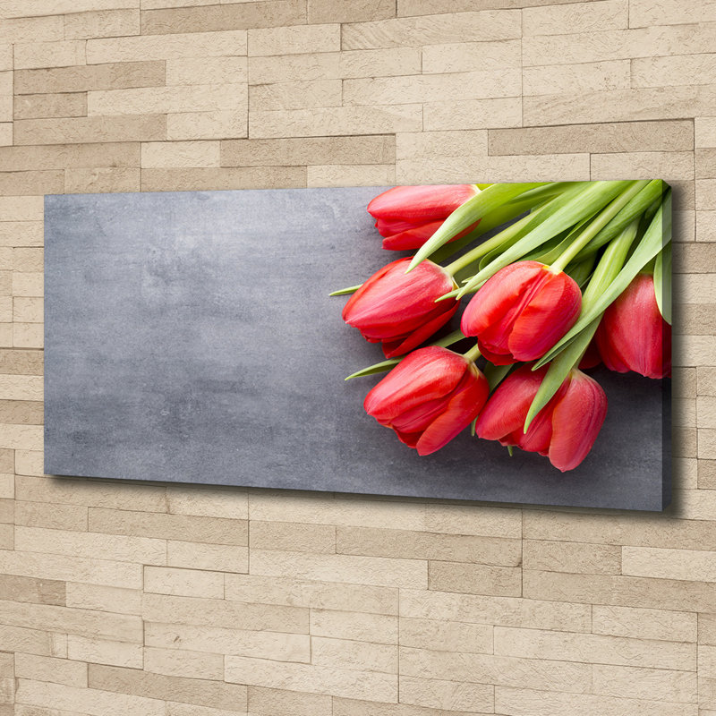 Red Tulips - No Frame Print on Canvas