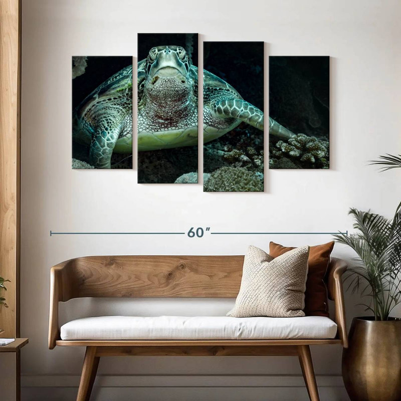 Tortue de mer verte Brampt, H 32 po x l 52 po