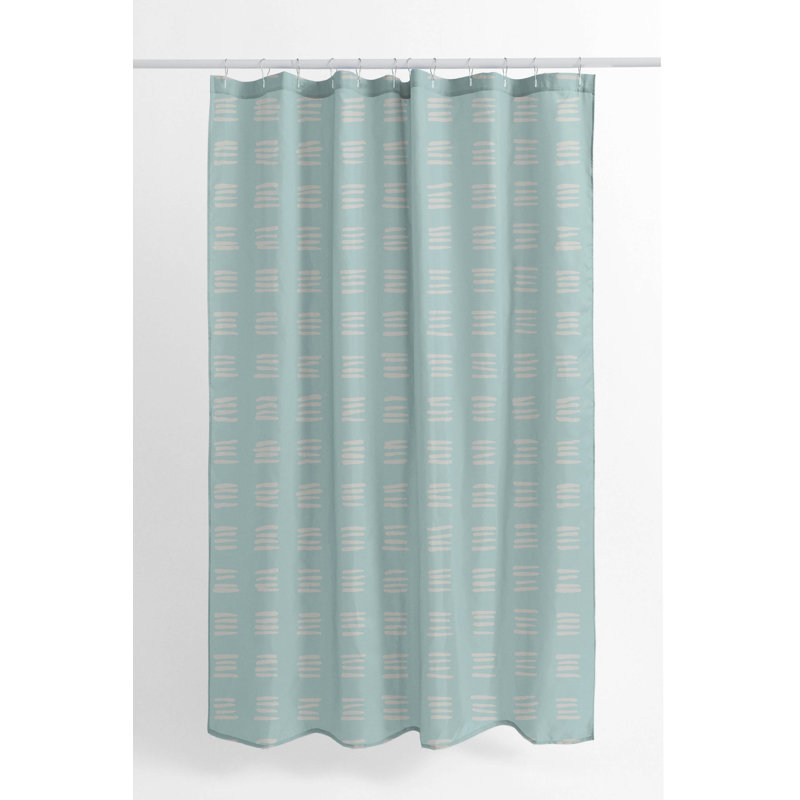 Dash Ultra-Thin Lightweight Shower Curtain, Blue/Light Blue