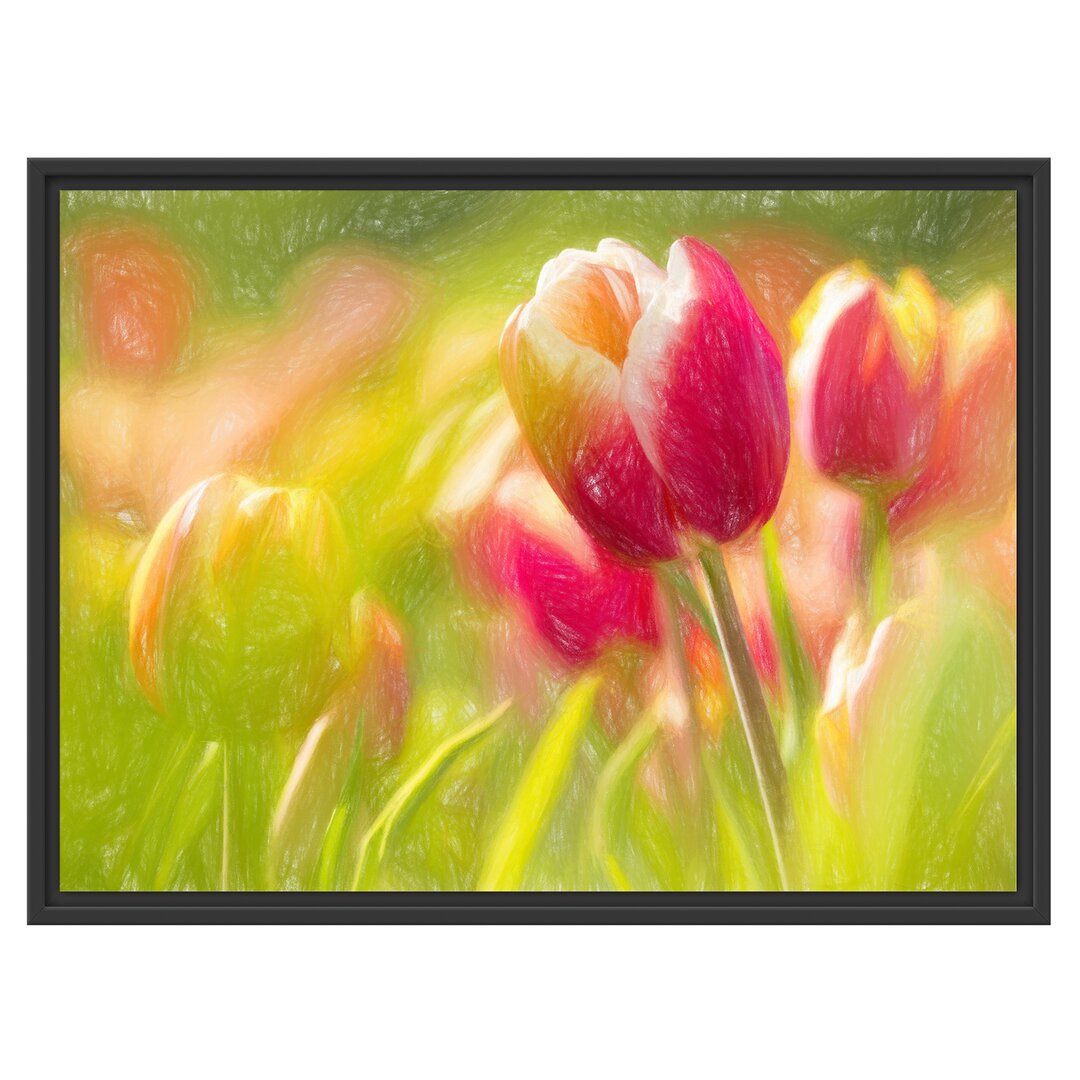 Gerahmtes Wandbild Blühende Tulpen