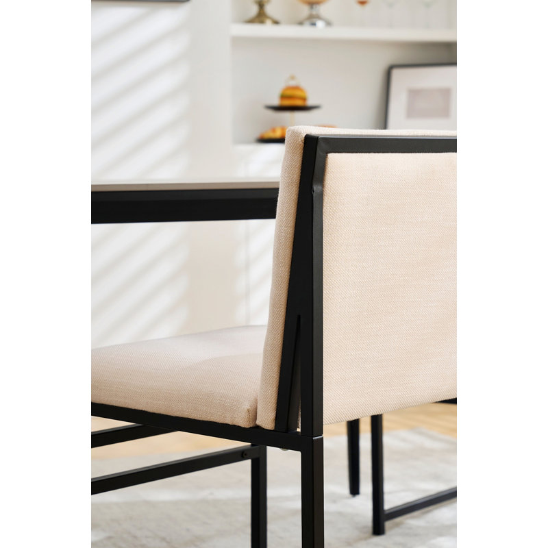 Ensemble de 2 tabourets de bar à hauteur de comptoir, chaises de bar rembourrées avec structure en métal pour la cuisine et la salle à manger