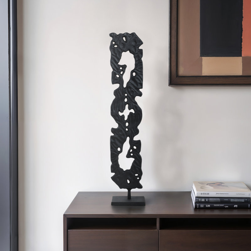 Sagebrook Home 28" Hobart Small Gold Statuary, 33" H x 7" W x 4" D, Black