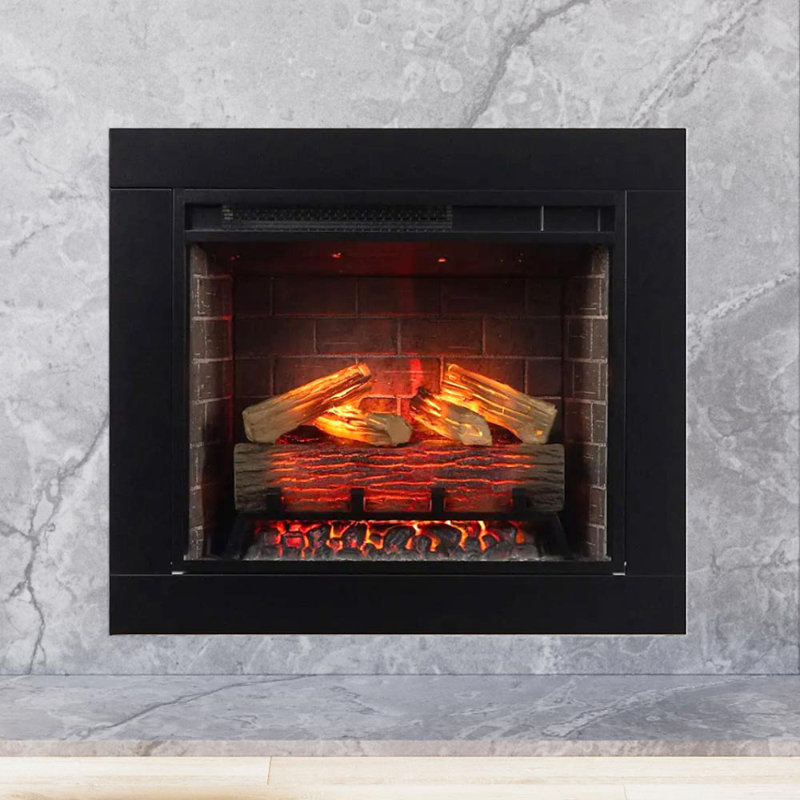 Electric Smart Fireplace with Heat, 23-Inch