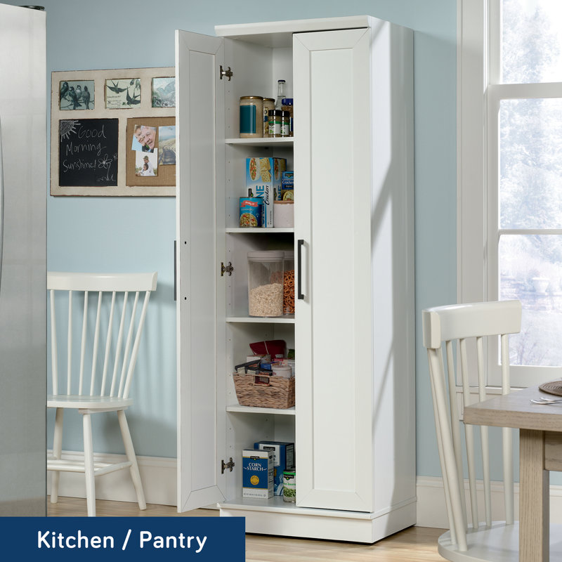 Carnesha 4 - Shelf Storage Cabinet, Soft White