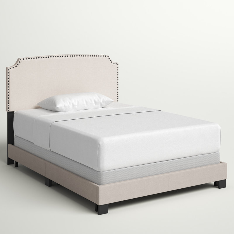 Amick Upholstered Platform Bed, Full/Double, Beige