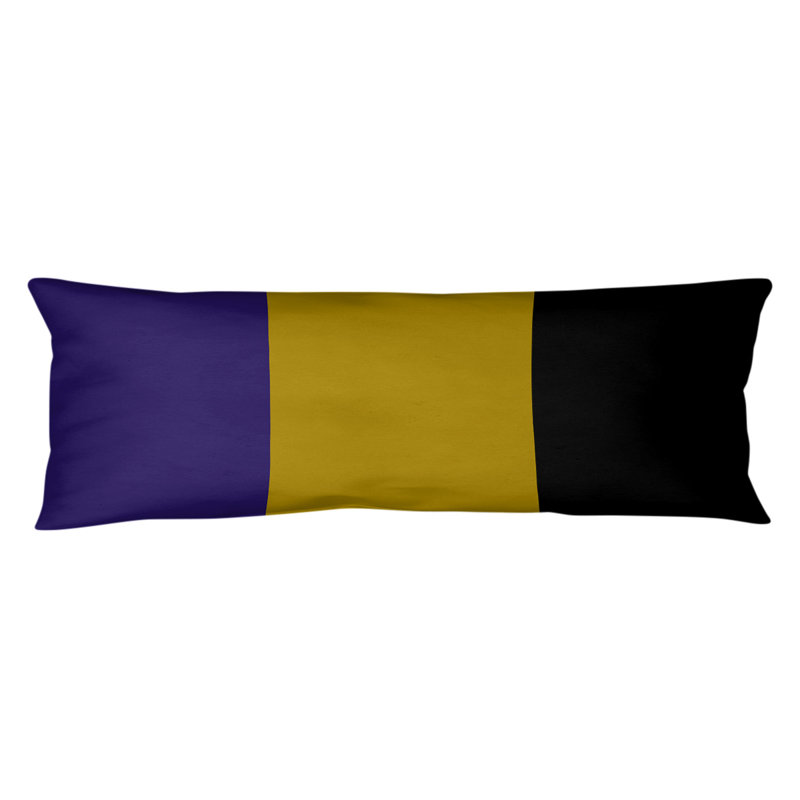 Oreiller de corps en polyester / polyester Arizona Football Stripes, Football Baltimore, Mauve / noir / jaune