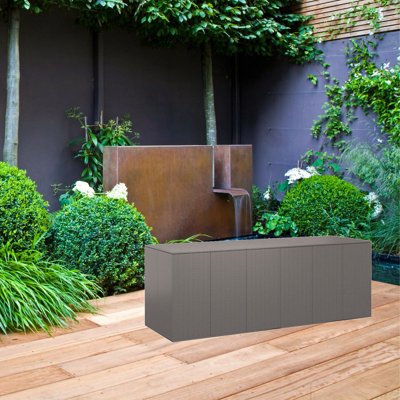 Garden Cushion Box PE Rattan 291X100.5X104 Cm