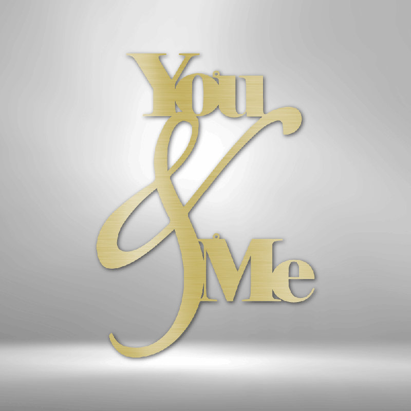 You and Me Quote, Doré, H 14,25 po x l 14,5 po x P 0,5 po