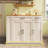 43" Rolling Kitchen Island With Hidden Wheels & 2 Stools