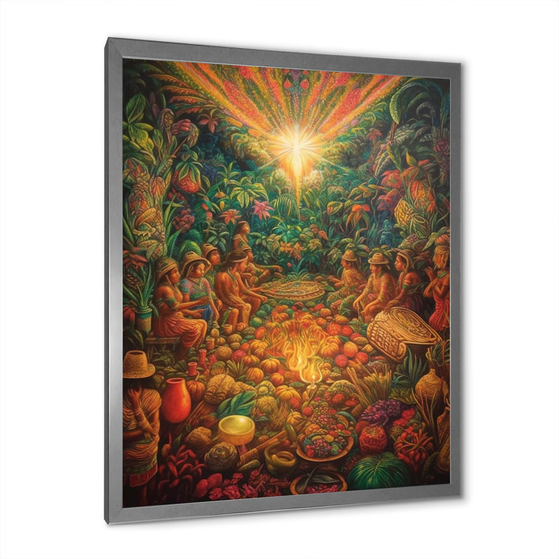 "Célébration du paradis de Pâques I", reproduction sur toile, H 44 po x l 34 po, Cadre simple argenté