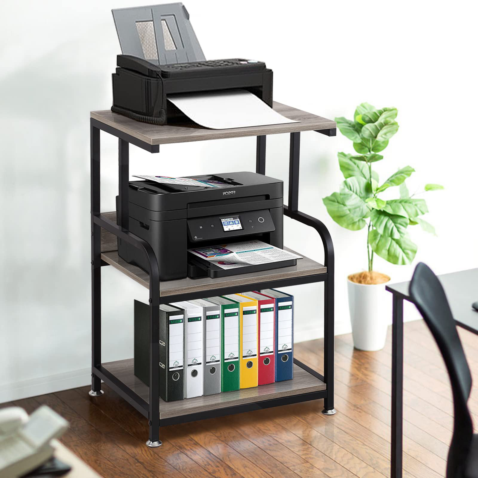 Two trees make a forest Printer Stand- Large 3 Tier Sofa Side Table With Wheels- Industrial Printer Storage Cart- Modern Night... 
