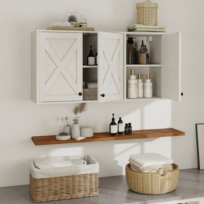 Armoire de rangement murale 19 po pour salle de bain avec tablettes (ensemble de 2)
