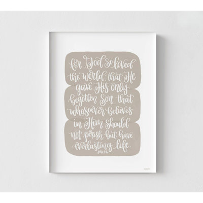 God So Loved The World, Large John 3:16 Poster, Bible John Chapter Print, Jesus Christ Gift Idea Poster Print, God Son Print
