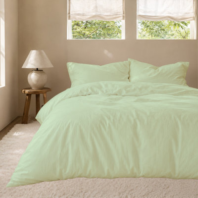 Twin Soft Solid Bamboo Blend Duvet Cover Set