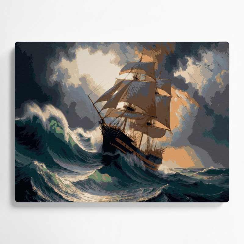 Art mural noir nautique traditionnel maritime, H 11 po x l 14 po