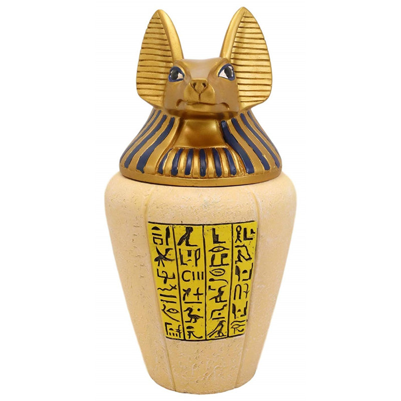 Sculpture de pot antique classique Willubard, dieu égyptien des morts Anubis