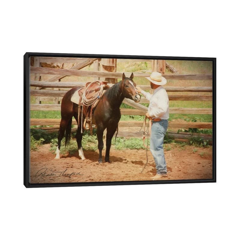 A Gentle Hand by Rhonda Thompson - Floater Frame Print on Canvas
