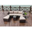 Chaise longue d'extérieur 5 pièces en osier avec coussins et table Toni-16132610-2562885