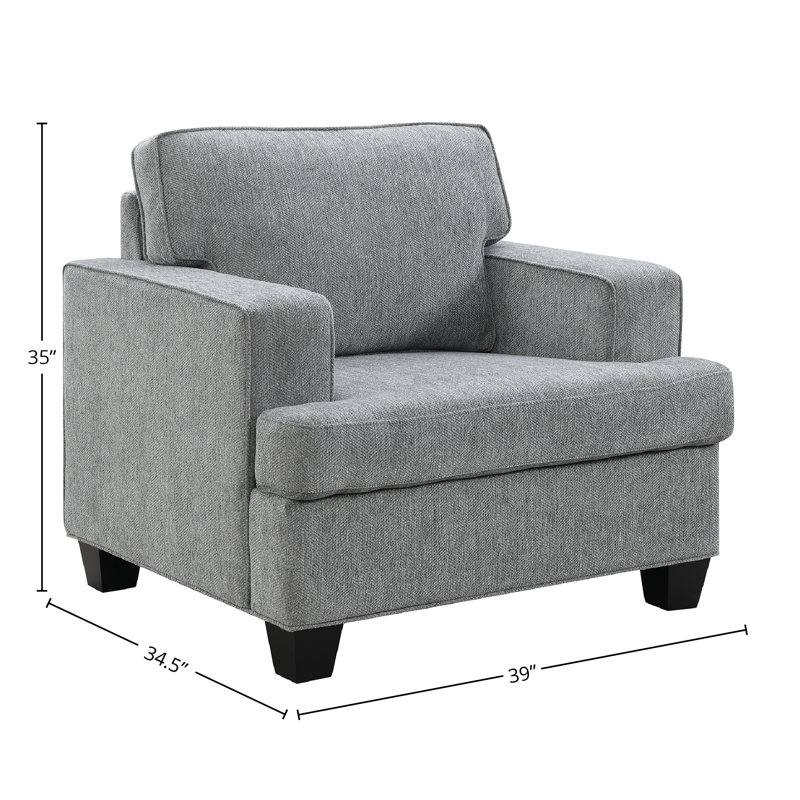 Fauteuil d'appoint Baldwin, graphite Dalton, 39 po