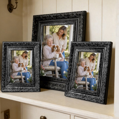Cadre photo 8 pièces x 8 po noir pour famille 8 "x 10"