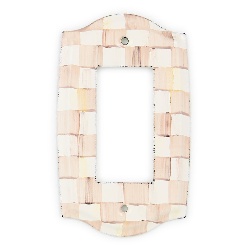 Check Single Rocker Switch Plate, Beige