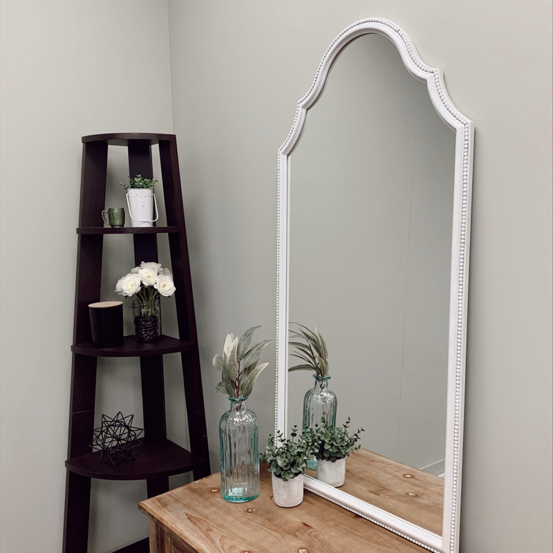 Wood Frame Arch Wall Mirror, Linen White