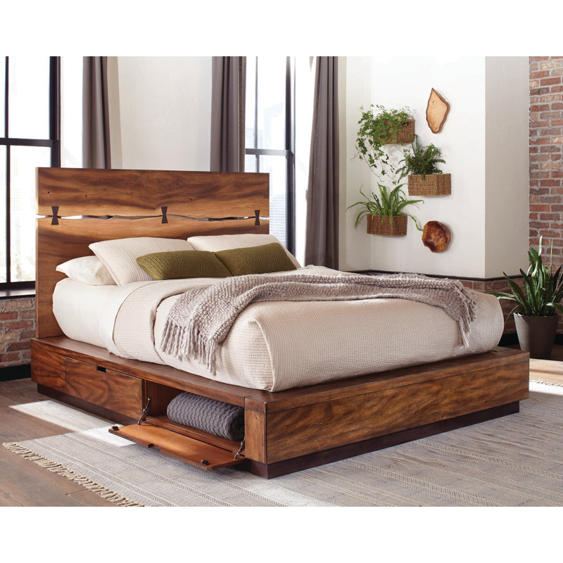 Lit plateforme avec rangement Abigai, Grand, Non