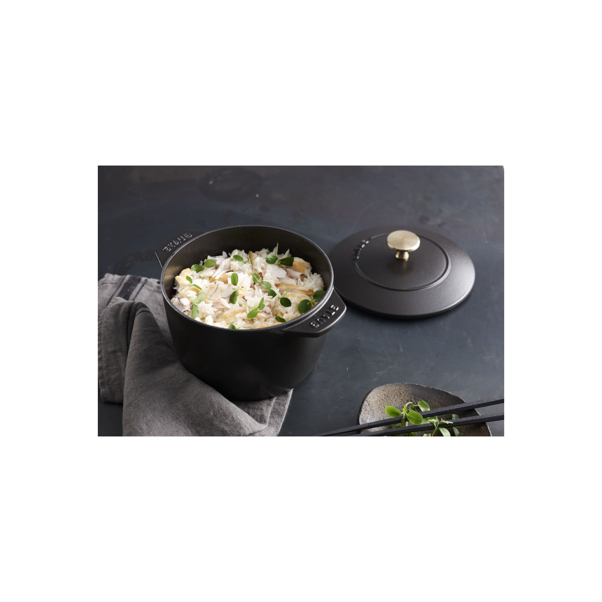 Staub Cast Iron Petite French Oven, 1.84 quarts, Matte Black