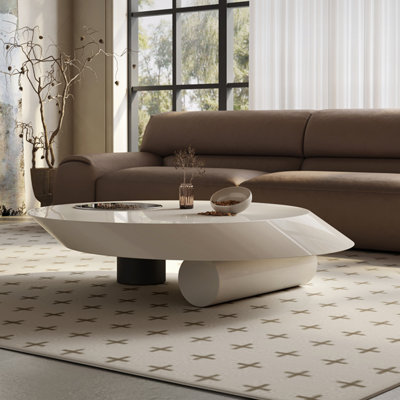 Cream style creative solid wood coffee table