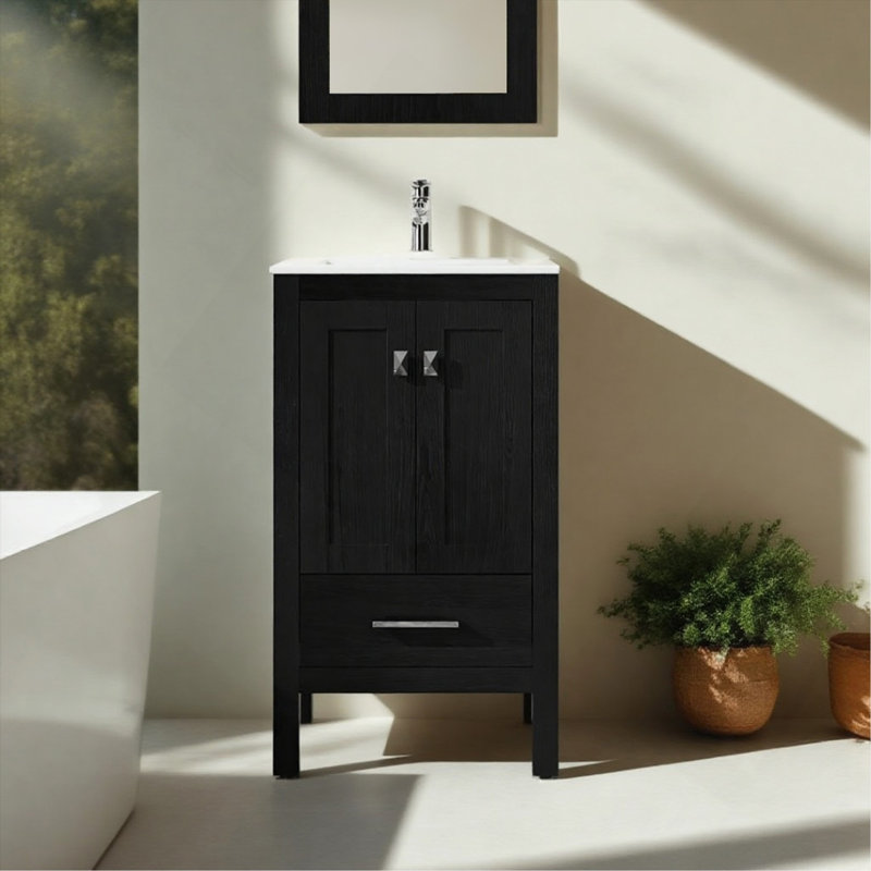 Meuble-lavabo de salle de bain 20 po avec lavabo blanc