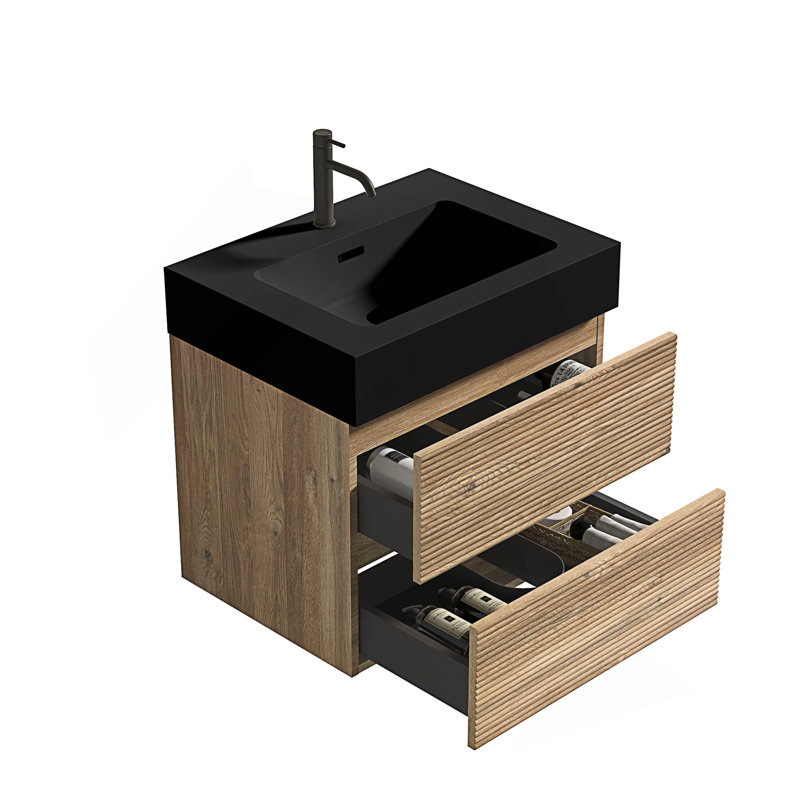 Meuble-lavabo moderne avec lavabo en quartz, 24"