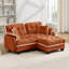 Canapé en L Chenille Cloud avec causeuse en L avec 4 coussins, repose-pieds mobile à garniture pom-pom capitonnée, conception ergonomique, canapé à assise profonde facile à assembler pour le salon, le bureau, un appartement, orange-1065213121-1065213124