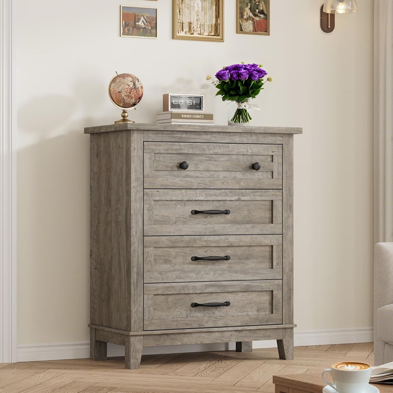 73.9 cm W Chest of 4 Drawers, Grey