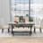 6-Piece Farmhouse Dining Table Set 72" Wood Rectangular Table, 4 Upholstered Chairs with Bench-1277618495