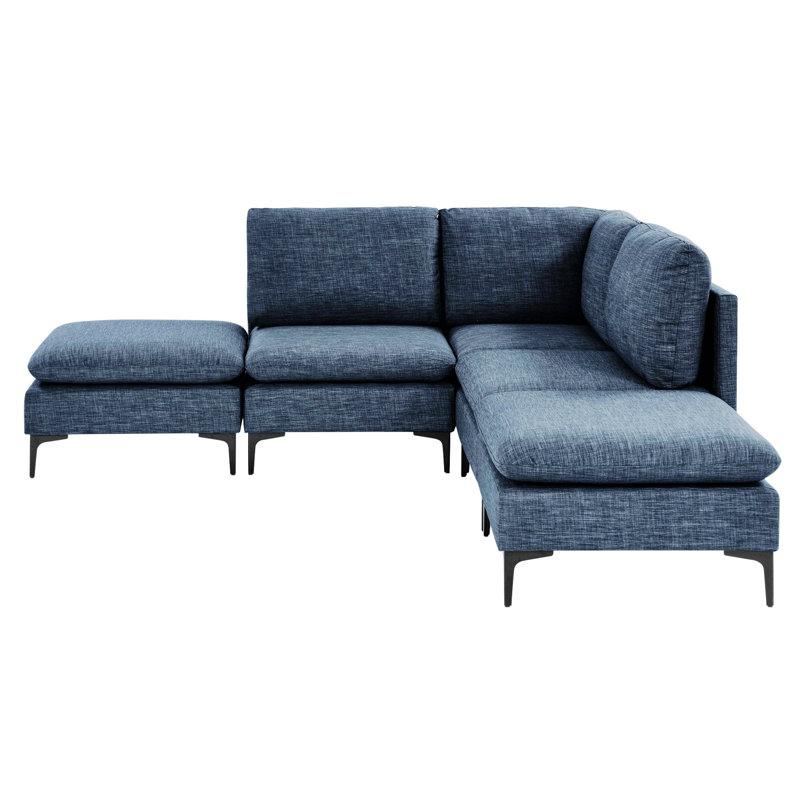Modular Couch, Sectional Sofa with Metal Legs