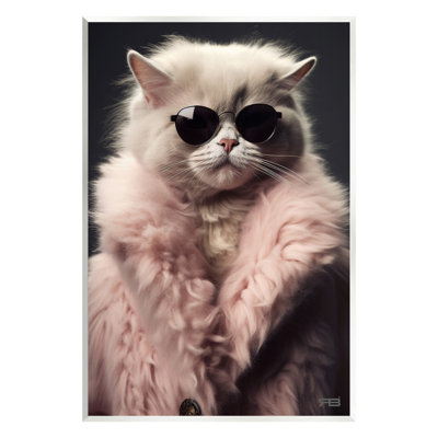 Chat sur fourrure, art mural sur toile par RB