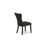 5 Piece Dinette Set for 4 Includes a Round Kitchen Table with Pedestal and 4 Black Linen Fabric Upholstered Parson Chairs, Black-504452758-504488309-504452757