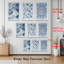 Motif géométrique abstrait bleu, impression sur toile, ensemble de 3-1162900667
