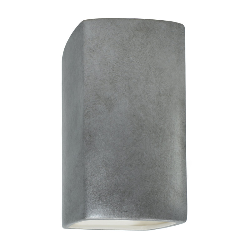 Applique murale encastrée en céramique Burghilde, Argent antique, Incandescent, H 9,5 po x l 5,25 po x P 4,5 po